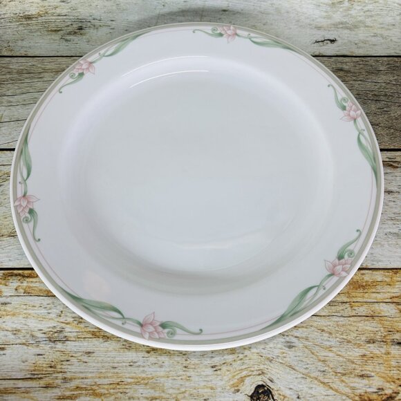 Royal Rego SERENA Restaurant Ware Pink Flower Porcelain White Dinner Plate Set 4 - Picture 8 of 16